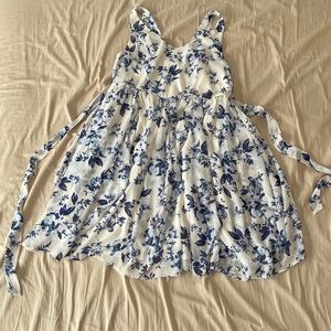 Torrid Blue and Ivory Floral Chiffon Dress